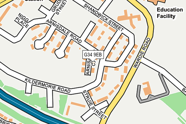 G34 9EB map - OS OpenMap – Local (Ordnance Survey)