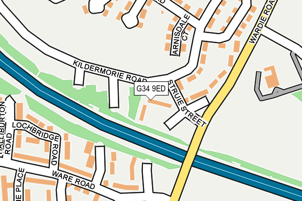 G34 9ED map - OS OpenMap – Local (Ordnance Survey)