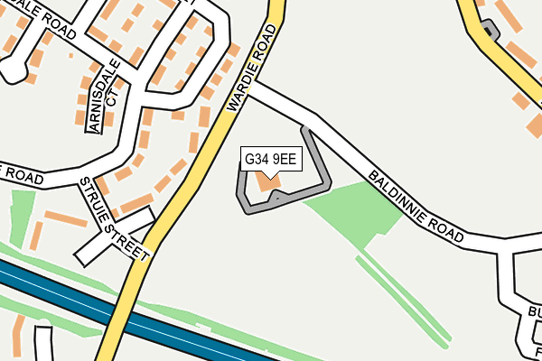G34 9EE map - OS OpenMap – Local (Ordnance Survey)