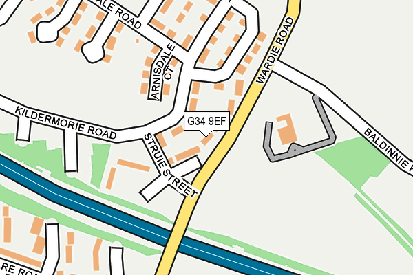 G34 9EF map - OS OpenMap – Local (Ordnance Survey)