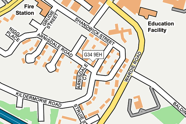G34 9EH map - OS OpenMap – Local (Ordnance Survey)