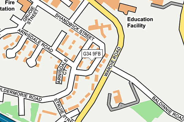 G34 9FB map - OS OpenMap – Local (Ordnance Survey)