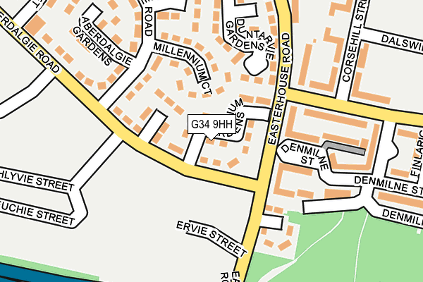 G34 9HH map - OS OpenMap – Local (Ordnance Survey)