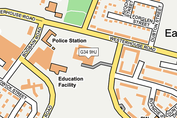G34 9HJ map - OS OpenMap – Local (Ordnance Survey)