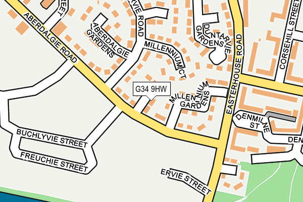 G34 9HW map - OS OpenMap – Local (Ordnance Survey)