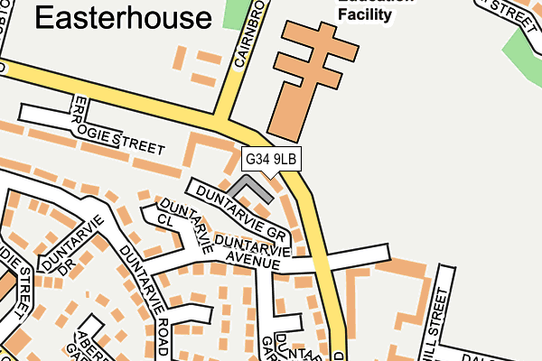 G34 9LB map - OS OpenMap – Local (Ordnance Survey)