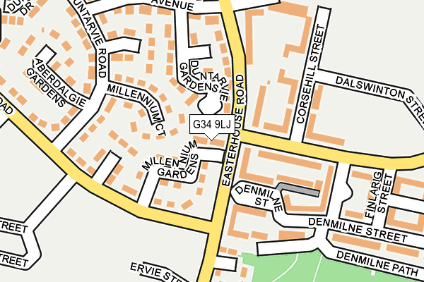 G34 9LJ map - OS OpenMap – Local (Ordnance Survey)