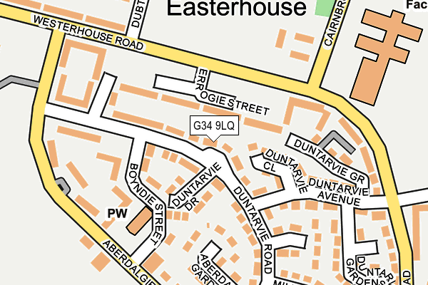 G34 9LQ map - OS OpenMap – Local (Ordnance Survey)