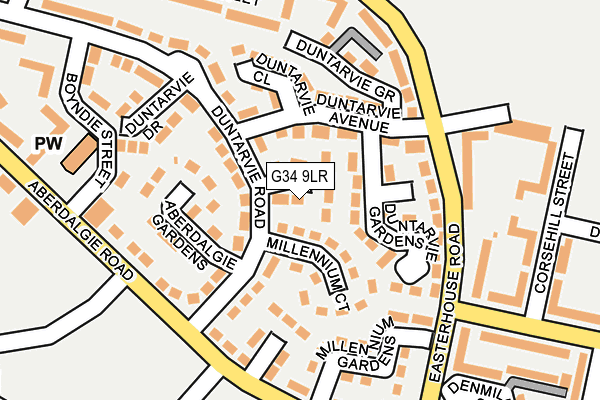 G34 9LR map - OS OpenMap – Local (Ordnance Survey)