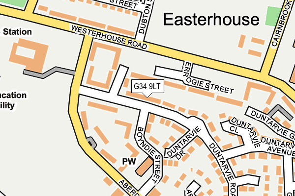 G34 9LT map - OS OpenMap – Local (Ordnance Survey)