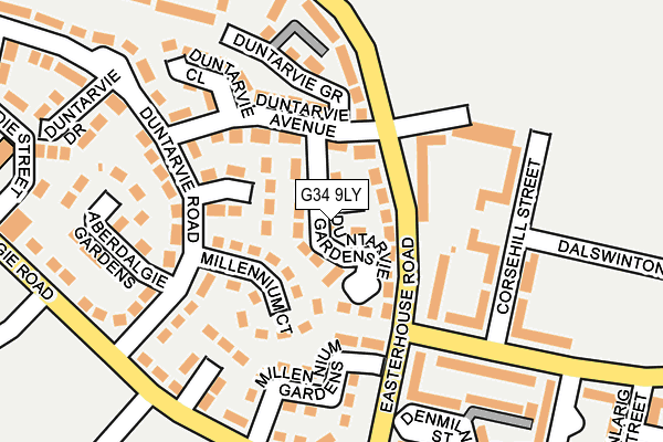 G34 9LY map - OS OpenMap – Local (Ordnance Survey)