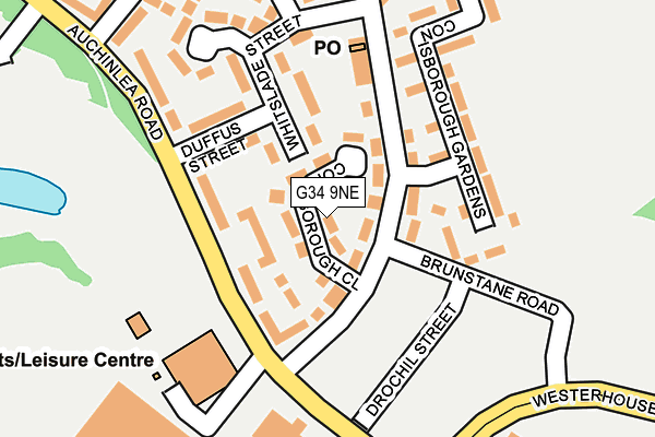 G34 9NE map - OS OpenMap – Local (Ordnance Survey)