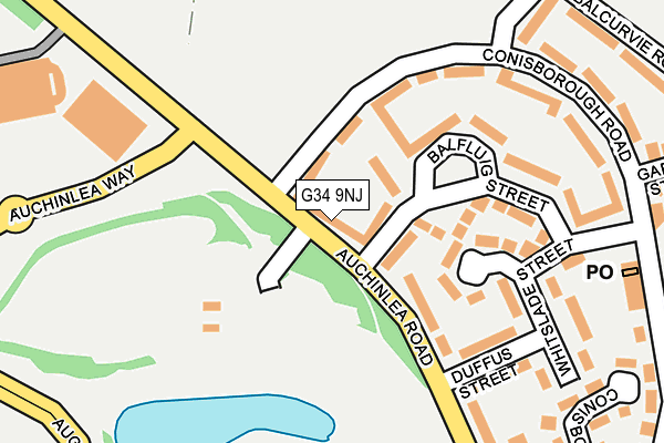 G34 9NJ map - OS OpenMap – Local (Ordnance Survey)