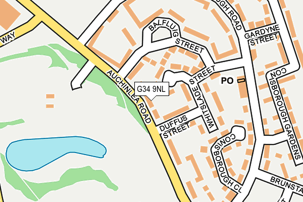 G34 9NL map - OS OpenMap – Local (Ordnance Survey)