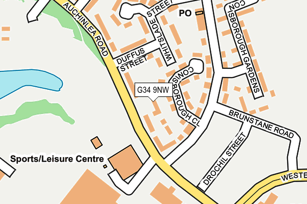 G34 9NW map - OS OpenMap – Local (Ordnance Survey)