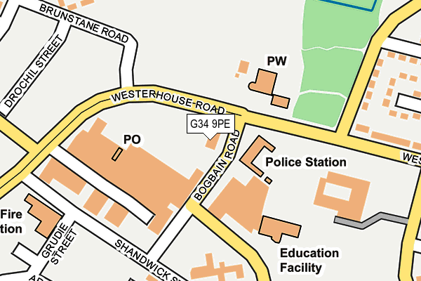 G34 9PE map - OS OpenMap – Local (Ordnance Survey)
