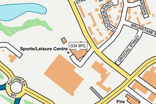 G34 9PQ map - OS OpenMap – Local (Ordnance Survey)