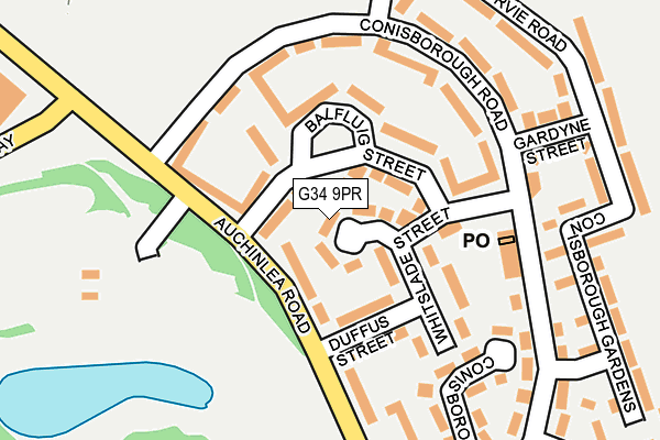 G34 9PR map - OS OpenMap – Local (Ordnance Survey)