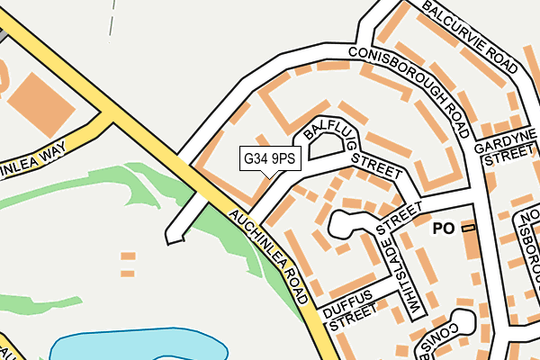 G34 9PS map - OS OpenMap – Local (Ordnance Survey)