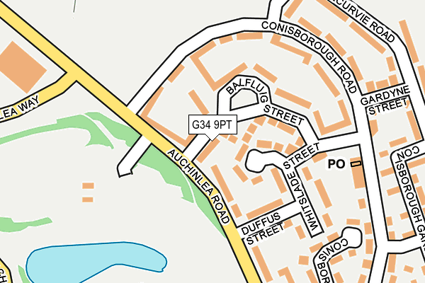 G34 9PT map - OS OpenMap – Local (Ordnance Survey)