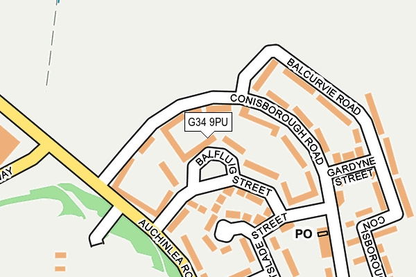 G34 9PU map - OS OpenMap – Local (Ordnance Survey)