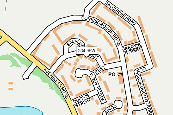 G34 9PW map - OS OpenMap – Local (Ordnance Survey)