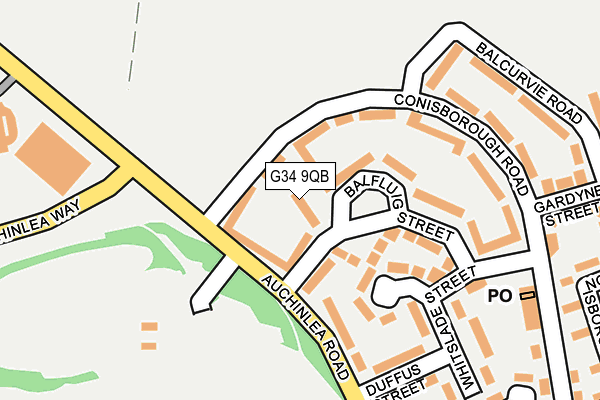 G34 9QB map - OS OpenMap – Local (Ordnance Survey)