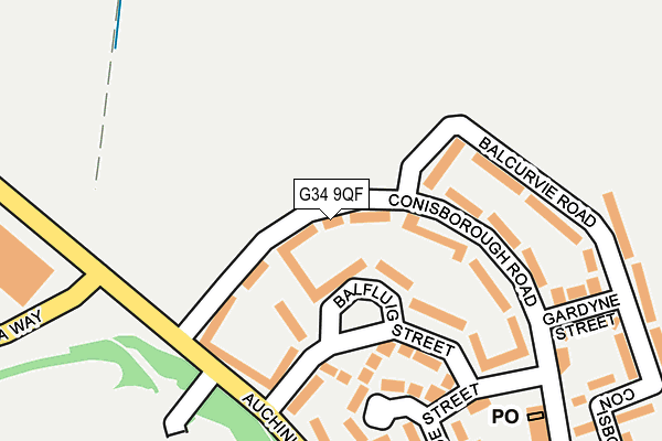 G34 9QF map - OS OpenMap – Local (Ordnance Survey)