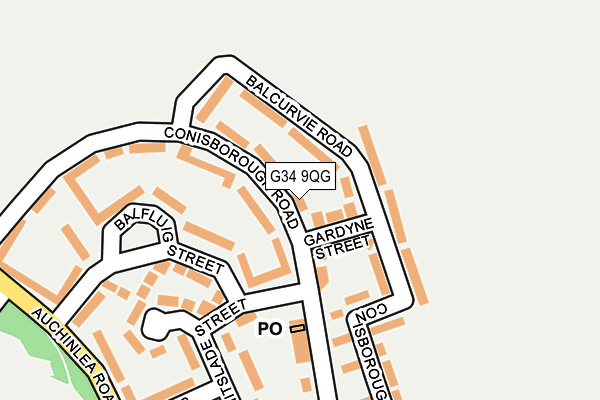 G34 9QG map - OS OpenMap – Local (Ordnance Survey)