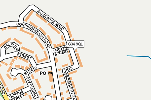 G34 9QL map - OS OpenMap – Local (Ordnance Survey)