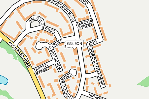 G34 9QN map - OS OpenMap – Local (Ordnance Survey)