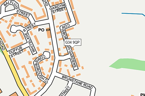 G34 9QP map - OS OpenMap – Local (Ordnance Survey)