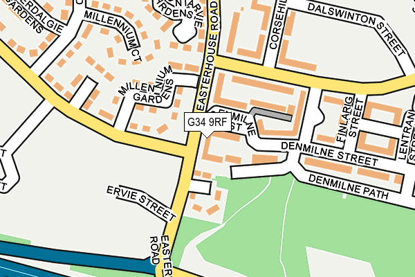 G34 9RF map - OS OpenMap – Local (Ordnance Survey)