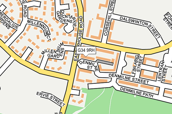 G34 9RH map - OS OpenMap – Local (Ordnance Survey)