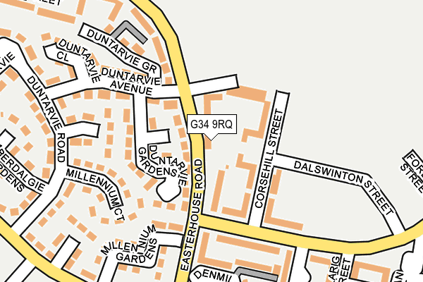 G34 9RQ map - OS OpenMap – Local (Ordnance Survey)