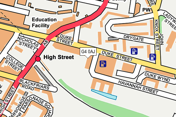 G4 0AJ map - OS OpenMap – Local (Ordnance Survey)