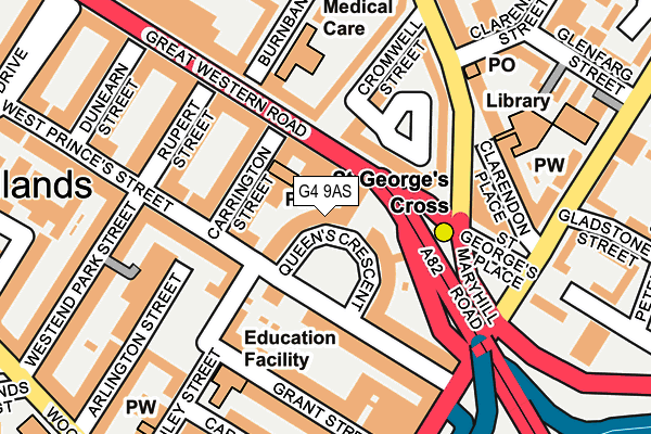 G4 9AS map - OS OpenMap – Local (Ordnance Survey)