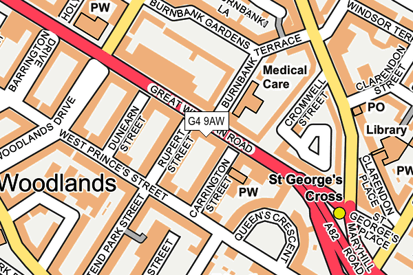 G4 9AW map - OS OpenMap – Local (Ordnance Survey)