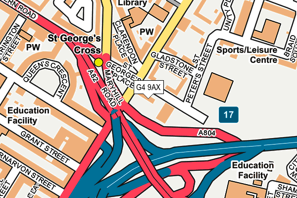 G4 9AX map - OS OpenMap – Local (Ordnance Survey)