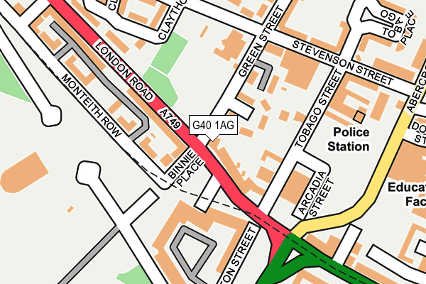 G40 1AG map - OS OpenMap – Local (Ordnance Survey)