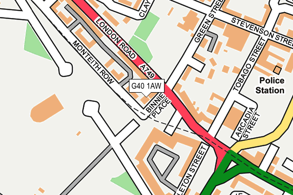 G40 1AW map - OS OpenMap – Local (Ordnance Survey)