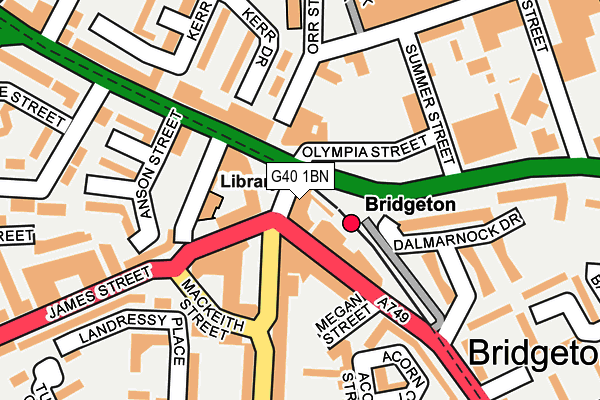 G40 1BN map - OS OpenMap – Local (Ordnance Survey)