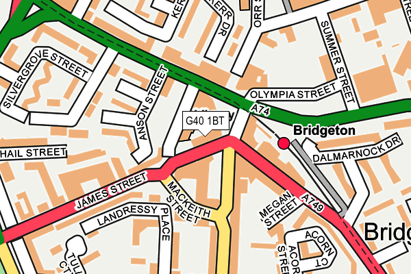 G40 1BT map - OS OpenMap – Local (Ordnance Survey)