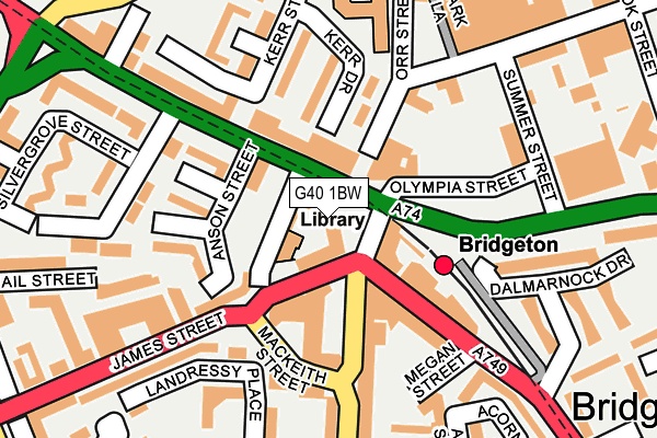 G40 1BW map - OS OpenMap – Local (Ordnance Survey)