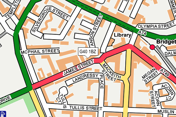 G40 1BZ map - OS OpenMap – Local (Ordnance Survey)