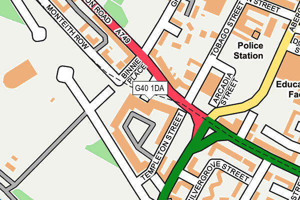 G40 1DA map - OS OpenMap – Local (Ordnance Survey)