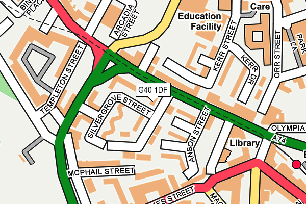 G40 1DF map - OS OpenMap – Local (Ordnance Survey)