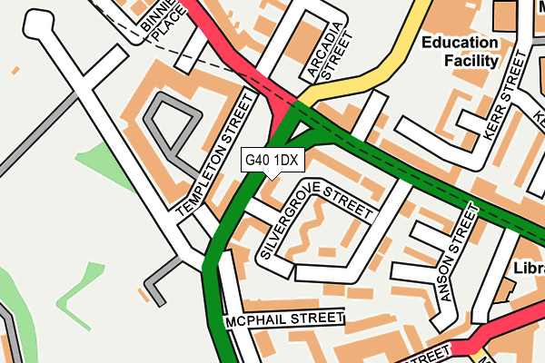 G40 1DX map - OS OpenMap – Local (Ordnance Survey)