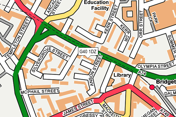 G40 1DZ map - OS OpenMap – Local (Ordnance Survey)