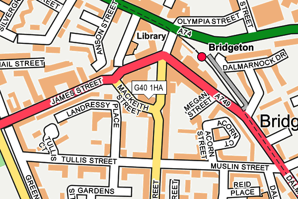 G40 1HA map - OS OpenMap – Local (Ordnance Survey)